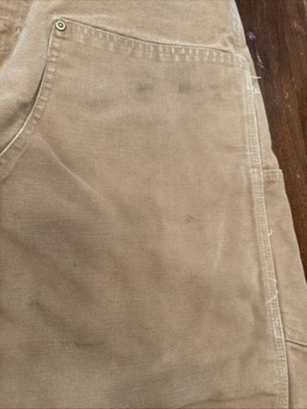 Vintage 90s Carhartt Double Knee Duck Canvas Work Pants Tan 36 X 32 - Picture 10 of 16